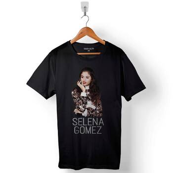 Selena Gomez Fotoğraf Tasarımlı Baskılı Tişört Unisex T-Shirt