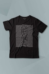 Ses Dalgası Müzik Joy Division Albüm Kapağı Çizgiler Baskılı Çocuk Tişört Kısa Kollu - Thumbnail