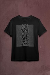 Ses Dalgası Müzik Joy Division Albüm Kapağı Çizgiler Baskılı Tişört Unisex T-shirt - Thumbnail