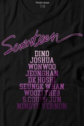 Seventeen K-Pop Music Group Shining Diamond Baskılı Tişört Çocuk T-shirt - Thumbnail