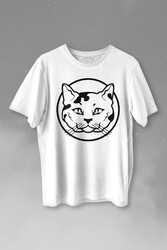 Sevimli Kedi Minik Bıyıklı Cat Minnoş Baskılı Tişört Unisex T-shirt - Thumbnail