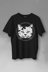 Sevimli Kedi Minik Bıyıklı Cat Minnoş Baskılı Tişört Unisex T-Shirt - Thumbnail