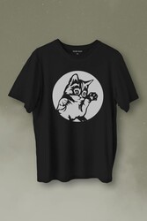 Sevimli Kedi Minik Patili Bıyıklı Cat Minnoş Baskılı Tişört Unisex T-Shirt - Thumbnail