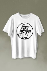 Sevimli Kedi Minik Patili Bıyıklı Cat Minnoş Baskılı Tişört Unisex T-shirt - Thumbnail