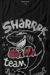 Shark Team Köpek Balığı Boks Fight Dövüşü Baskılı Tişört Çocuk T-shirt - Thumbnail