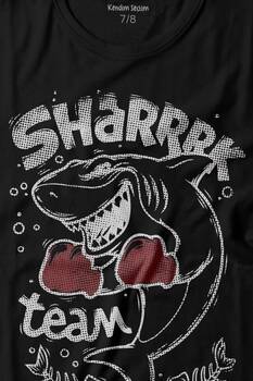 Shark Team Köpek Balığı Boks Fight Dövüşü Baskılı Tişört Çocuk T-shirt