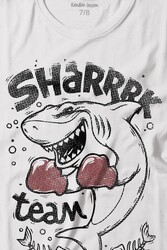 Shark Team Köpek Balığı Boks Fight Dövüşü Baskılı Tişört Çocuk T-shirt - Thumbnail