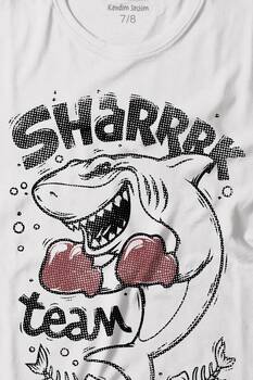 Shark Team Köpek Balığı Boks Fight Dövüşü Baskılı Tişört Çocuk T-shirt