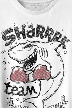 Shark Team Köpek Balığı Boks Fight Dövüşü Baskılı Tişört Unisex T-shirt