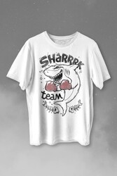 Shark Team Köpek Balığı Boks Fight Dövüşü Baskılı Tişört Unisex T-shirt - Thumbnail