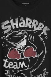 Shark Team Köpek BAliğı Boks Fight Dövüşü Baskılı Tişört Unisex T-Shirt - Thumbnail