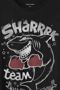 Shark Team Köpek BAliğı Boks Fight Dövüşü Baskılı Tişört Unisex T-Shirt