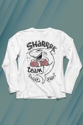 Shark Team Köpek Balığı Boks Fight Dövüşü Uzun Kollu Tişört Baskılı T-Shirt - Thumbnail