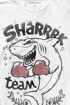 Shark Team Köpek Balığı Boks Fight Dövüşü Uzun Kollu Tişört Baskılı T-Shirt