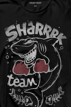 Shark Team Köpek Balığı Boks Fight Dövüşü Uzun Kollu Tişört Baskılı T-Shirt