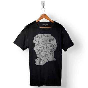 Sherlock Holmes Inspired Silüet Baskılı Tişört Unisex T-Shirt