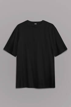 Siyah Oversize Basic T-shirt Unisex Tişört