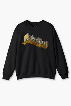 Siyah Sweat Judas Priest Heavy Metal Rock Painkiller Müzik Baskılı Sweatshirt