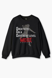 Siyah Sweatshirt God Mode Roman Reigns Amerikan Güreşi Spor Boks Sweet Baskılı Sweat - Thumbnail