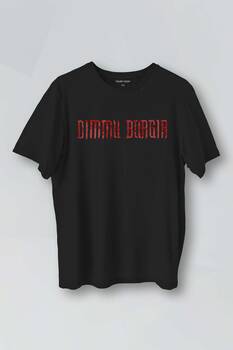 Siyah T-shirt Dimmu Borgir Senfonik Black Metal Darkness Baskılı Unisex Tişört