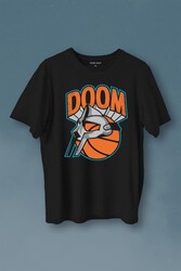 Siyah T-shirt Mf Doom Basketbol Hip Hop Rap Maske Mask Baskılı Tişört Unisex T-Shirt - Thumbnail