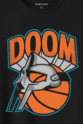 Siyah T-shirt Mf Doom Basketbol Hip Hop Rap Maske Mask Baskılı Tişört Unisex T-Shirt - Thumbnail