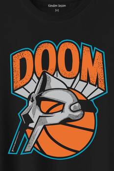 Siyah T-shirt Mf Doom Basketbol Hip Hop Rap Maske Mask Baskılı Tişört Unisex T-Shirt