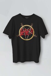 Siyah T-shirt Slayer Metal Music Guitar Gitar Baskılı Unisex Tişört - Thumbnail