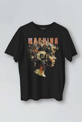 Siyah Tişört Machina Yapay Zeka AI Computer Baskılı Unisex T-shirt - Thumbnail