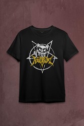 Siyah Unisex Aggretsuko Agresif Retsuko Gotik Japon Anime Manga Metal Gothic Baskılı T-shirt - Thumbnail