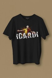 Siyah Unisex Icardi Kırmızı Mauro icardi Baskılı Tişört Unisex T-shirt - Thumbnail