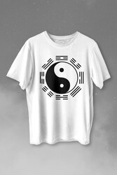 Siyah Ve Beyaz Ying Yang Pokemon Minimal Baskılı Tişört Unisex T-shirt - Thumbnail