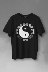 Siyah Ve Beyaz Ying Yang Pokemon Minimal Baskılı Tişört Unisex T-Shirt - Thumbnail