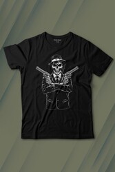 Skeleton Gangster Revolvers Suit Tabanca Baskılı Tişört Çocuk T-shirt - Thumbnail