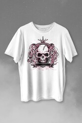 Skul Pigtalis Kuru Kafa Acrest Baskılı Tişört Unisex T-shirt - Thumbnail