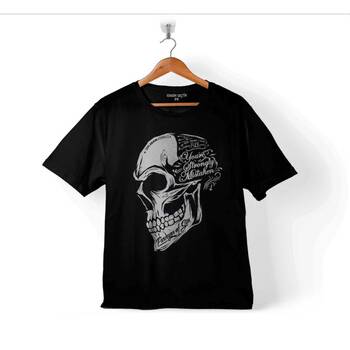 SKULL DRAWING KURU KAFA BORN AGAIN ASSHOLES FCK ÇOCUK TİŞÖRT