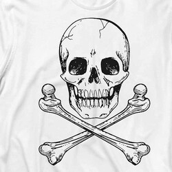 Skull Kuru Kafa İskelet Kemik Hayalet Uzun Kollu Tişört Baskılı T-Shirt - Thumbnail