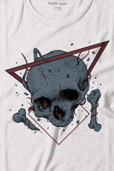 Skull Kuru Kafa Urban Street Culture Minimal Baskılı Tişört Çocuk T-shirt - Thumbnail