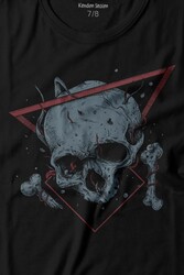 Skull Kuru Kafa Urban Street Culture Minimal Baskılı Tişört Çocuk T-shirt - Thumbnail