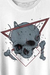 Skull Kuru Kafa Urban Street Culture Minimal Baskılı Tişört Unisex T-shirt - Thumbnail