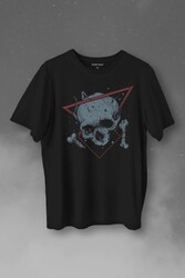 Skull Kuru Kafa Urban Street Culture Minimal Baskılı Tişört Unisex T-Shirt - Thumbnail