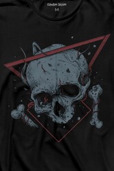 Skull Kuru Kafa Urban Street Culture Minimal Uzun Kollu Tişört Baskılı T-Shirt - Thumbnail