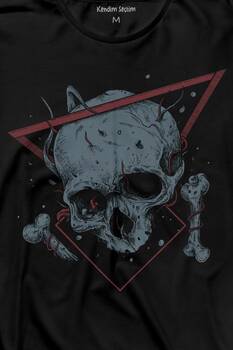 Skull Kuru Kafa Urban Street Culture Minimal Uzun Kollu Tişört Baskılı T-Shirt