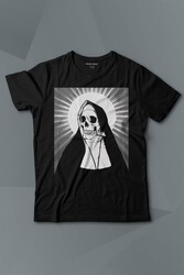 Skull Rahibe Kuru Kafa Gothic Dark Baskılı Tişört Çocuk T-shirt - Thumbnail