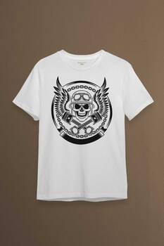 Skull Repair Tamirci Kuru kafa Baskılı Tişört Unisex T-shirt