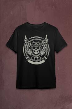 Skull Repair Tamirci Kuru kafa Baskılı Tişört Unisex T-shirt