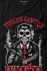 Skullturkish Ganster Mafia Temalı Silahlı Adam Baskılı Tişört Çocuk T-shirt - Thumbnail