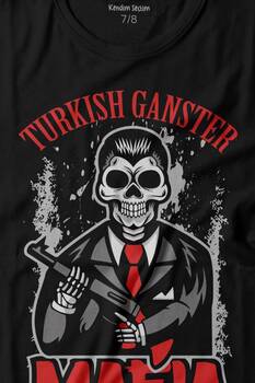 Skullturkish Ganster Mafia Temalı Silahlı Adam Baskılı Tişört Çocuk T-shirt