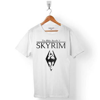 SKYRIM DRAGON LOGO THE ELDER SCROLLS V ERKEK TİŞÖRT