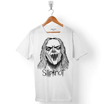 SLIPKNOT MICK THOMSON SLIP KNOT LOGO TASARIM SİLÜET ERKEK TİŞÖRT